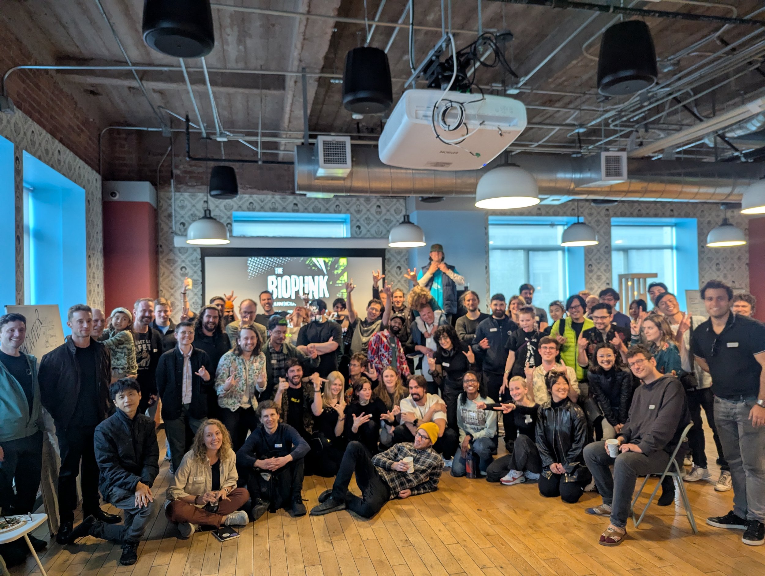 Members working in the Biopunk lab